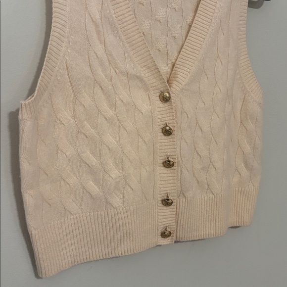 J. Crew cable knit cashmere sweater vest size medium - Picture 4 of 5